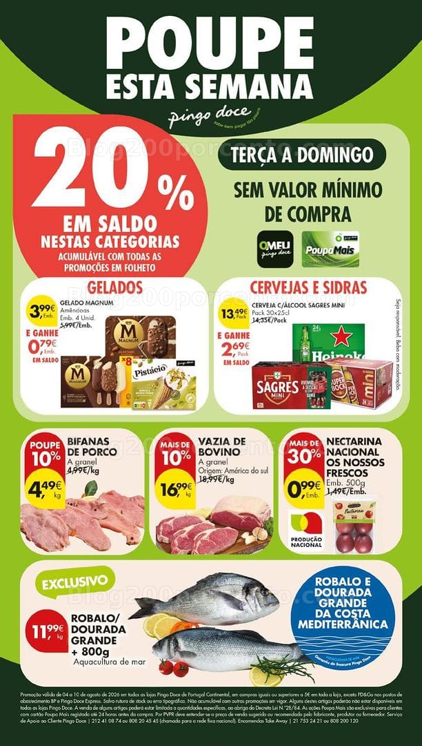 Antevisão Folheto PINGO DOCE Lojas Grandes Promoções de 4 a 10 agosto