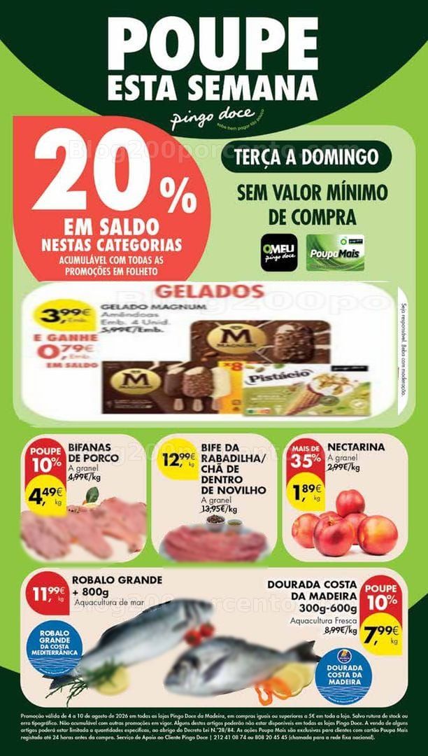Antevisão Folheto PINGO DOCE Madeira Promoções de 4 a 10 agosto