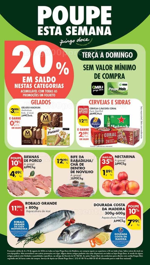 Antevisão Folheto PINGO DOCE Madeira Promoções de 4 a 10 agosto