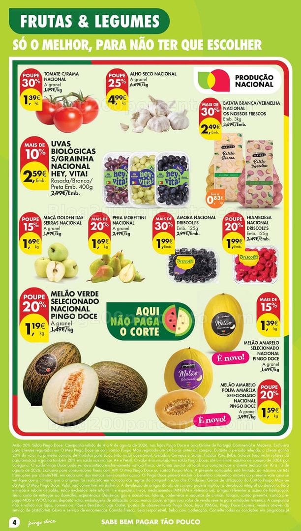 Antevisão Folheto PINGO DOCE Lojas Pequenas Promoções de 4 a 10 agosto