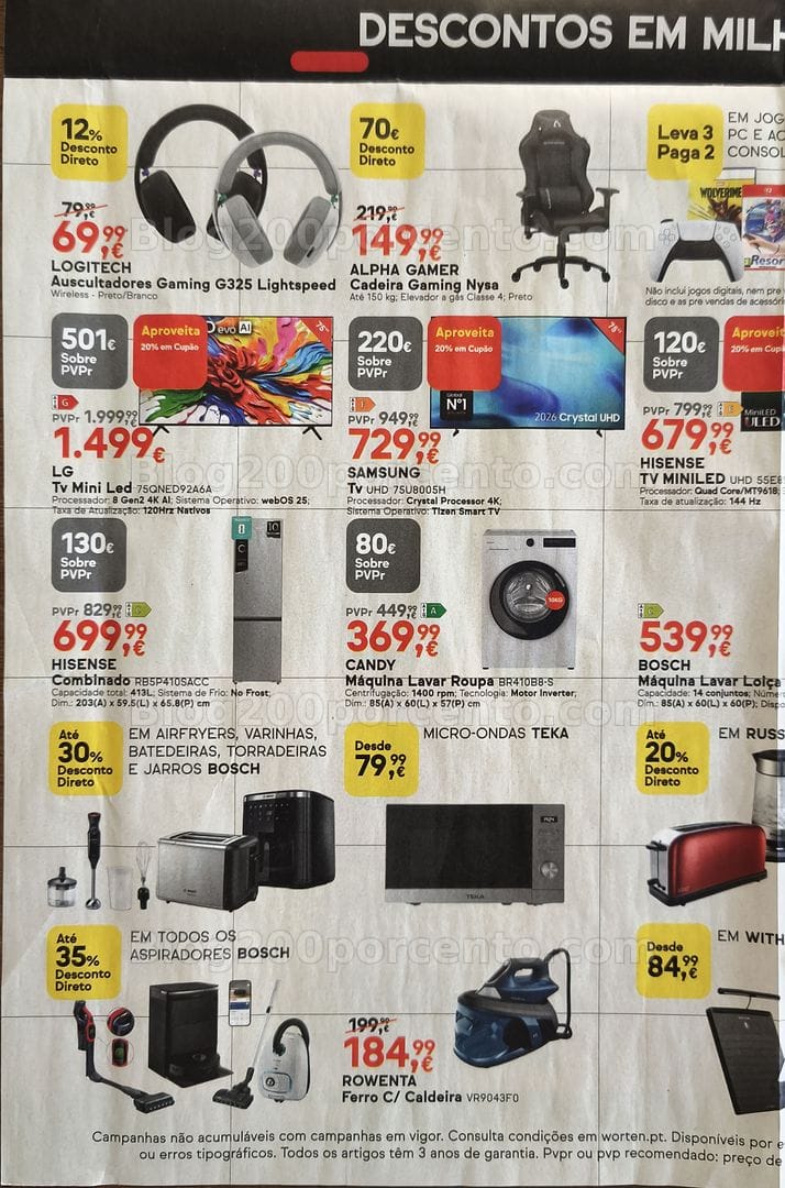 Antevisão Folheto WORTEN Mega Descontão Promoções de 27 a 31 agosto