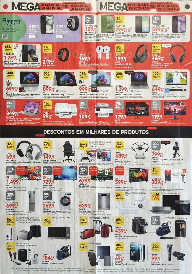 Antevisão Folheto WORTEN Mega Descontão Promoções de 27 a 31 agosto
