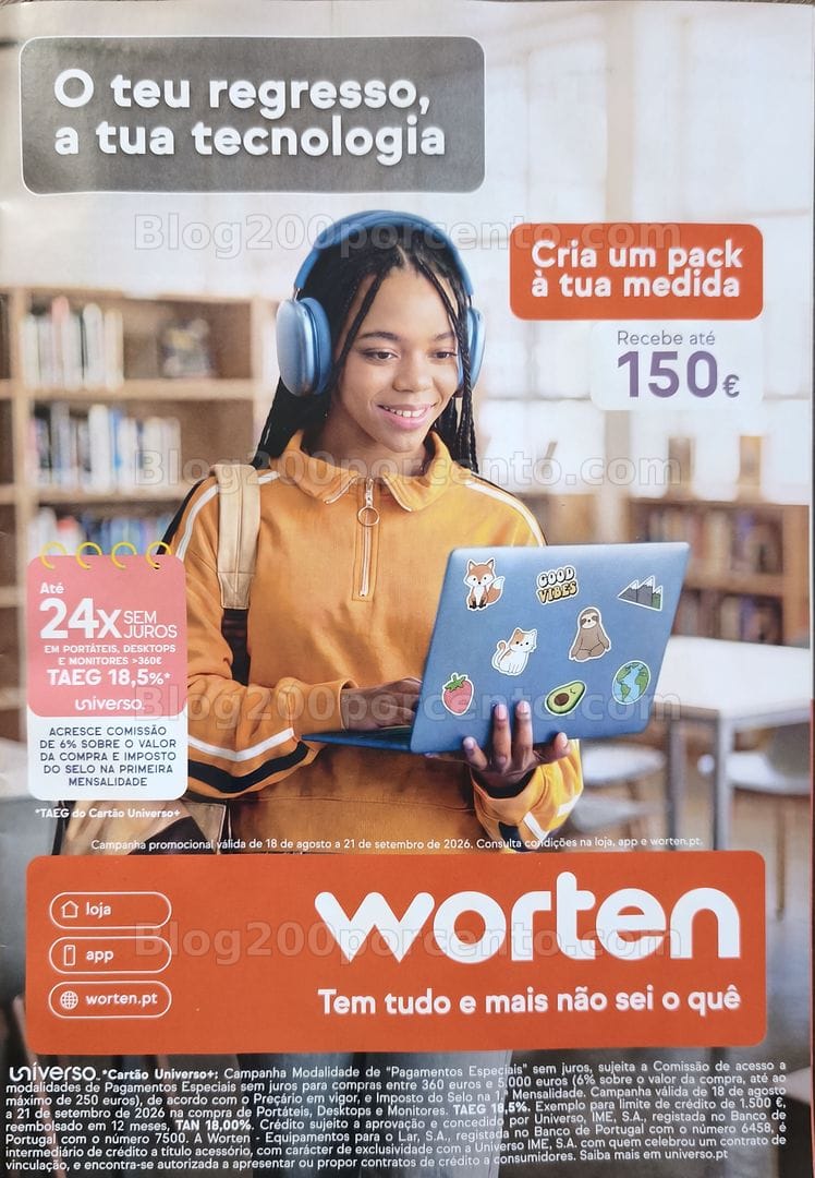 Antevisão Folheto WORTEN Catálogo Regresso às Aulas Promoções de 19 agosto a 21 setembro
