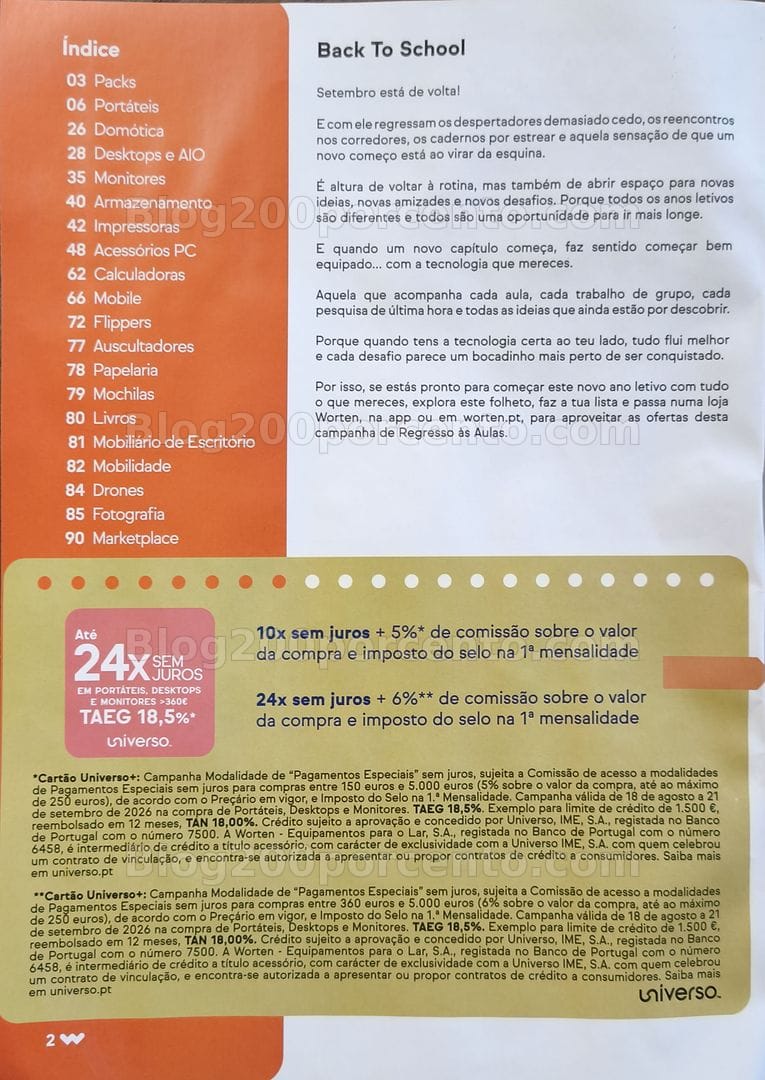 Antevisão Folheto WORTEN Catálogo Regresso às Aulas Promoções de 19 agosto a 21 setembro