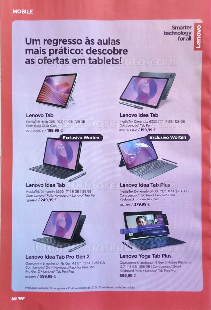 Antevisão Folheto WORTEN Catálogo Regresso às Aulas Promoções de 19 agosto a 21 setembro