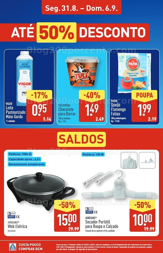 Antevisão Folheto ALDI Abertura Mangualde Promoções até 6 setembro