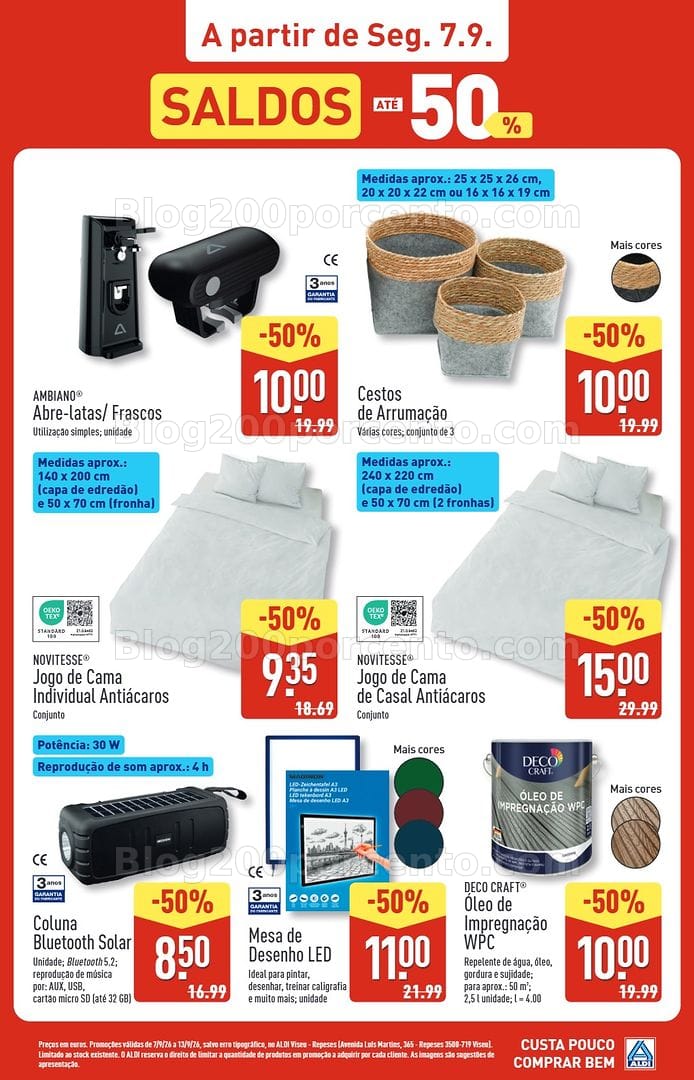 Antevisão Folheto ALDI Saldos Abertura Viseu Promoções até 13 setembro