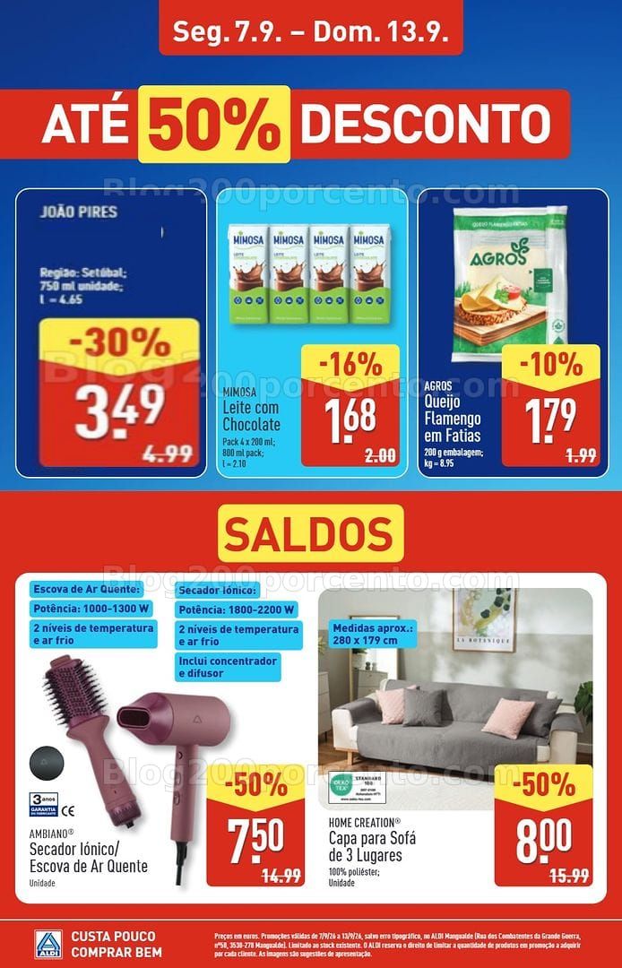 Antevisão Folheto ALDI Saldos Abertura Mangualde Promoções até 13 setembro