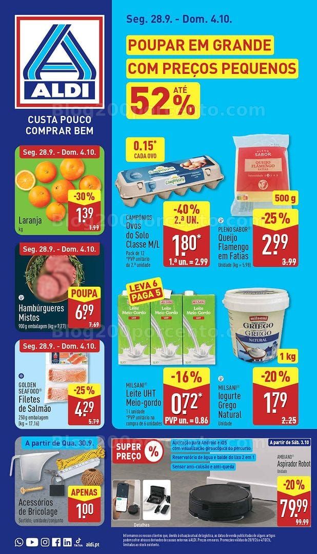 Antevisão Folheto ALDI Promoções de 28 setembro a 4 outubro