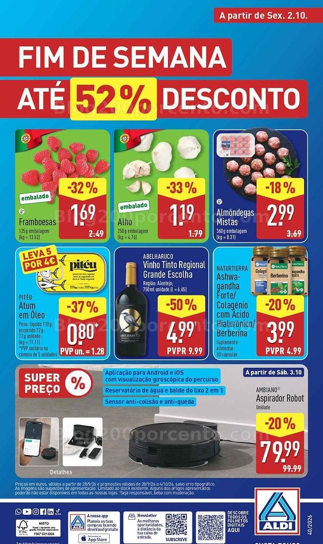 Antevisão Folheto ALDI Promoções de 28 setembro a 4 outubro