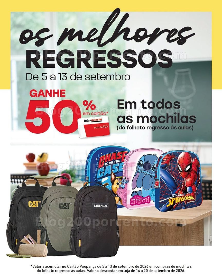 ALERTA - 50% de desconto INTERMARCHÉ Regresso às Aulas - 5 a 13 setembro