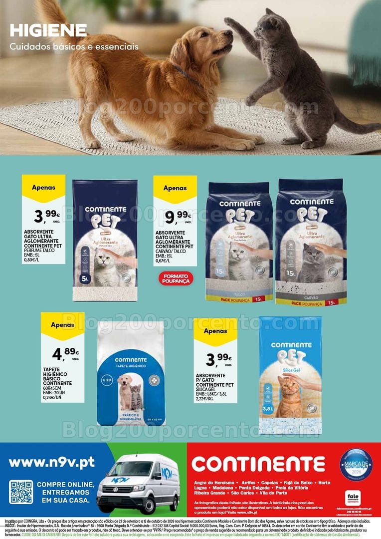 Antevisão Folheto CONTINENTE Pet Care Açores Promoções até 12 outubro
