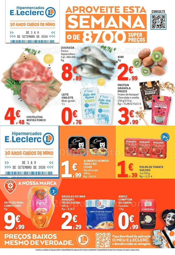 Antevisão Folheto E-LECLERC Promoções de 3 a 9 setembro