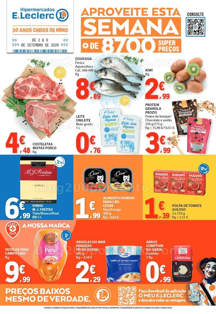 Antevisão Folheto E-LECLERC Promoções de 3 a 9 setembro