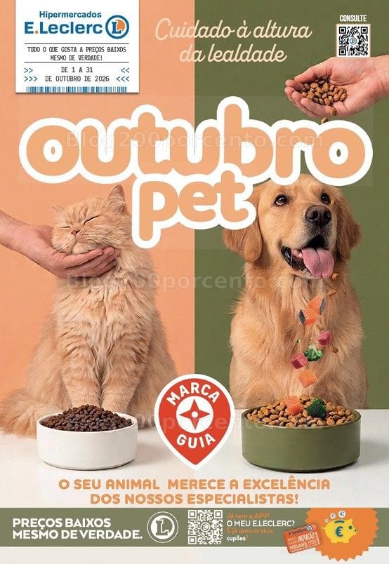 Antevisão Folheto E-LECLERC Feira Animal Promoções de 1 a 31 outubro
