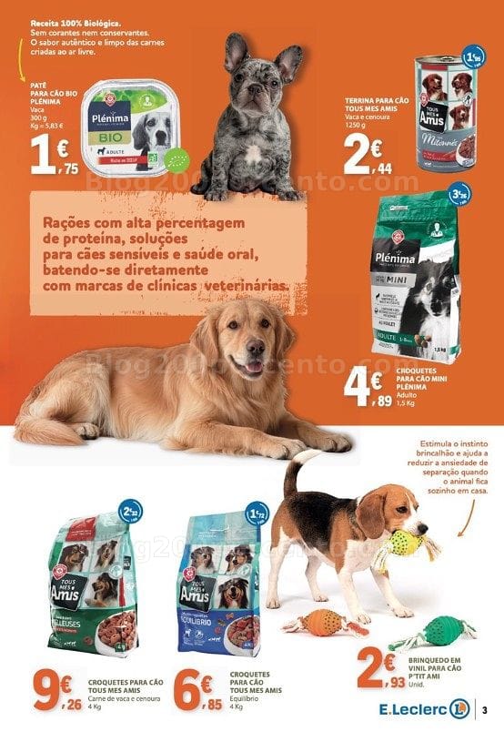 Antevisão Folheto E-LECLERC Feira Animal Promoções de 1 a 31 outubro