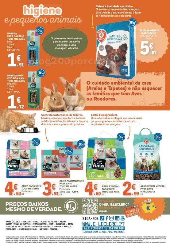 Antevisão Folheto E-LECLERC Feira Animal Promoções de 1 a 31 outubro