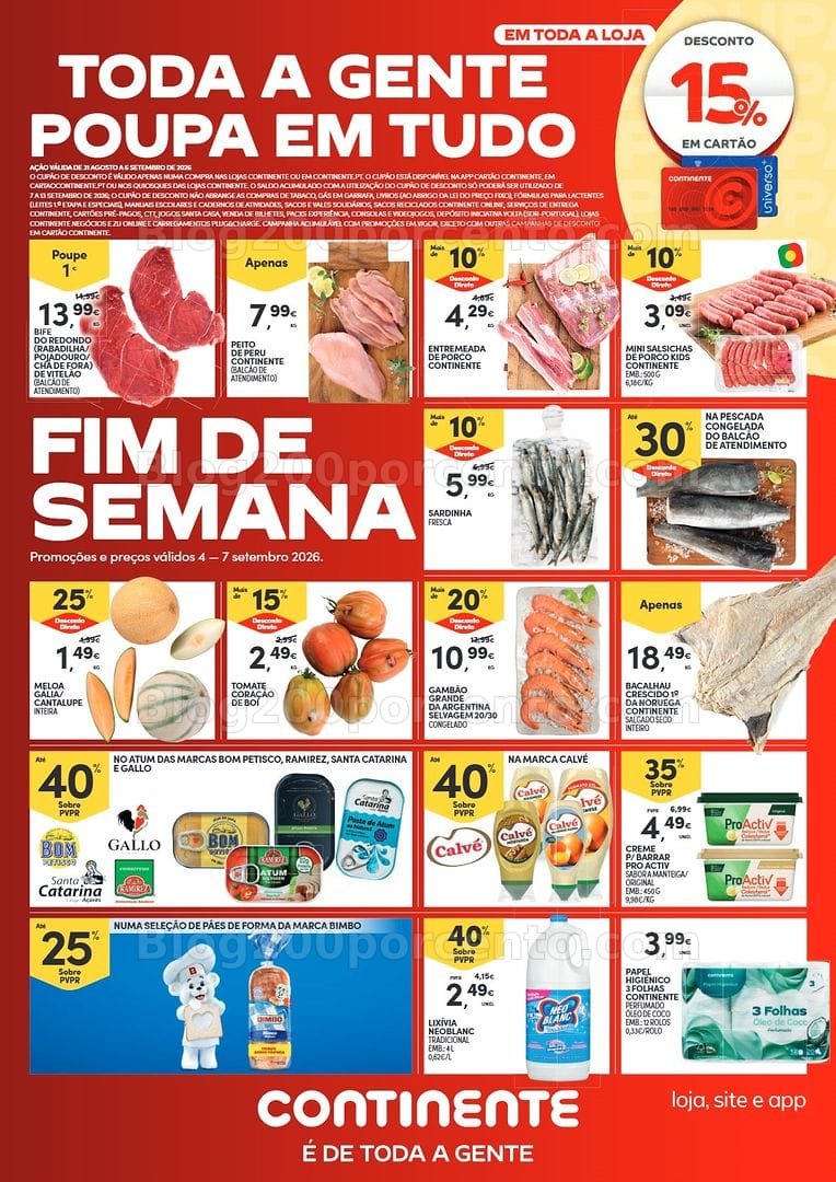 Antevisão Folheto CONTINENTE Promoções Fim de Semana 4 a 7 setembro - Edição Digital