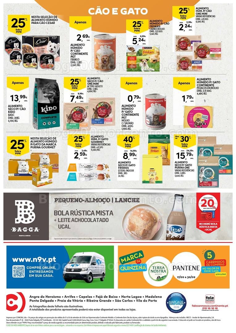 Antevisão Folheto CONTINENTE Açores Promoções de 17 a 30 setembro