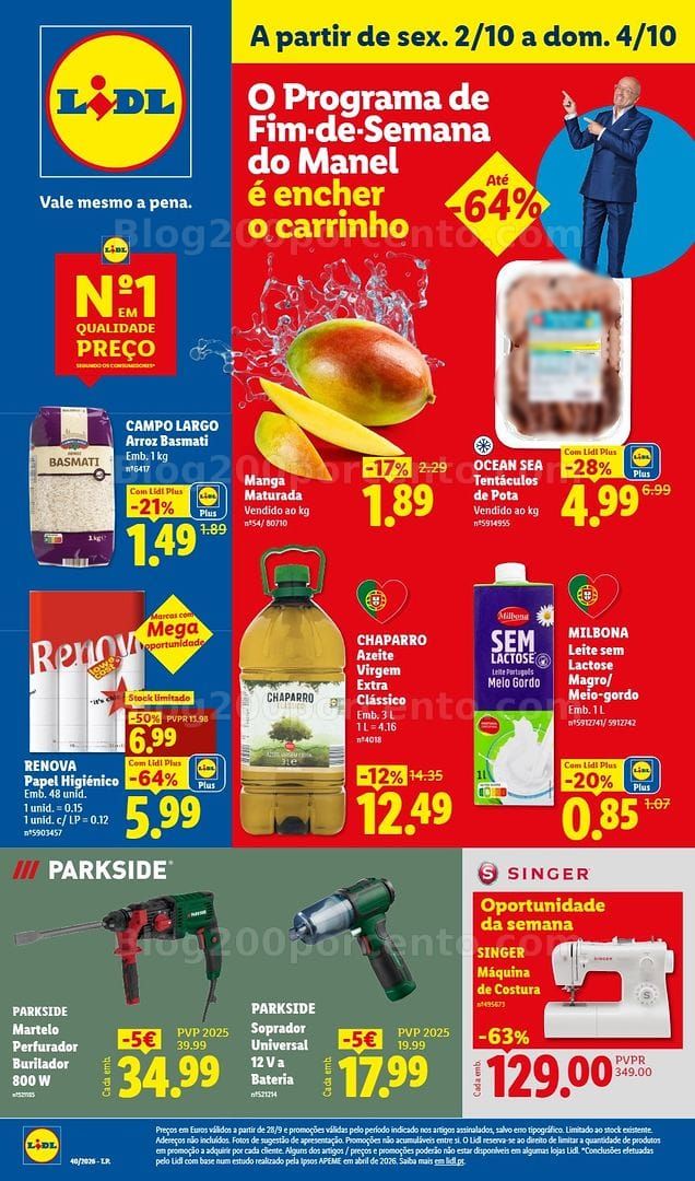 Antevisão Folheto LIDL Promoções Fim de Semana - 2 a 4 outubro - Edição Digital