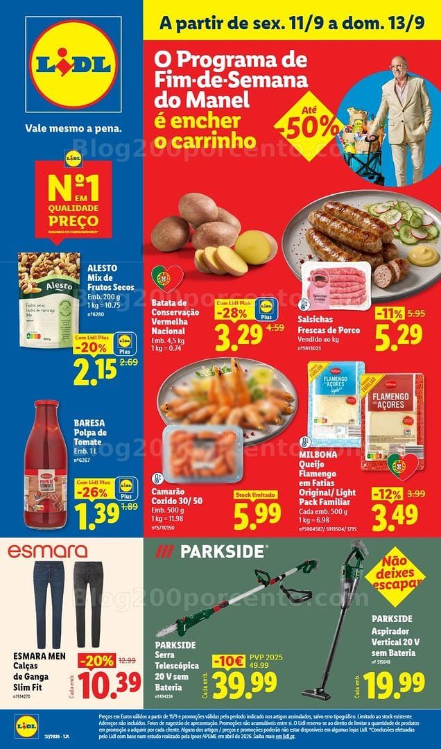 Antevisão Folheto LIDL Promoções Fim de Semana - 11 a 13 setembro