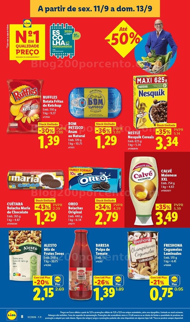 Antevisão Folheto LIDL Promoções Fim de Semana - 11 a 13 setembro