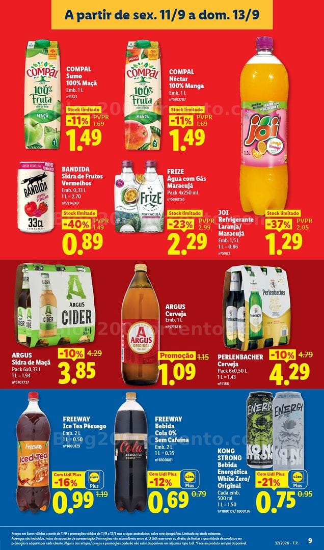 Antevisão Folheto LIDL Promoções Fim de Semana - 11 a 13 setembro