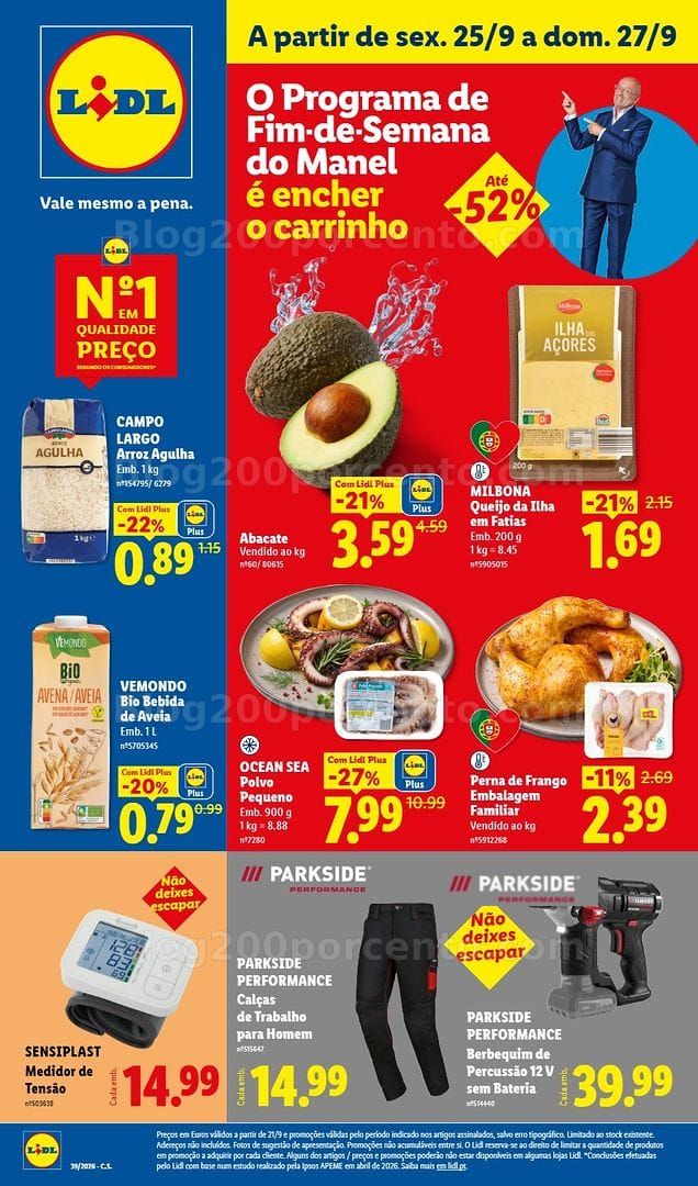 Antevisão Folheto LIDL Promoções Fim de Semana - 25 a 27 setembro