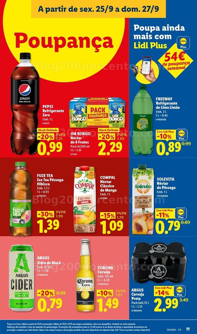 Antevisão Folheto LIDL Promoções Fim de Semana - 25 a 27 setembro