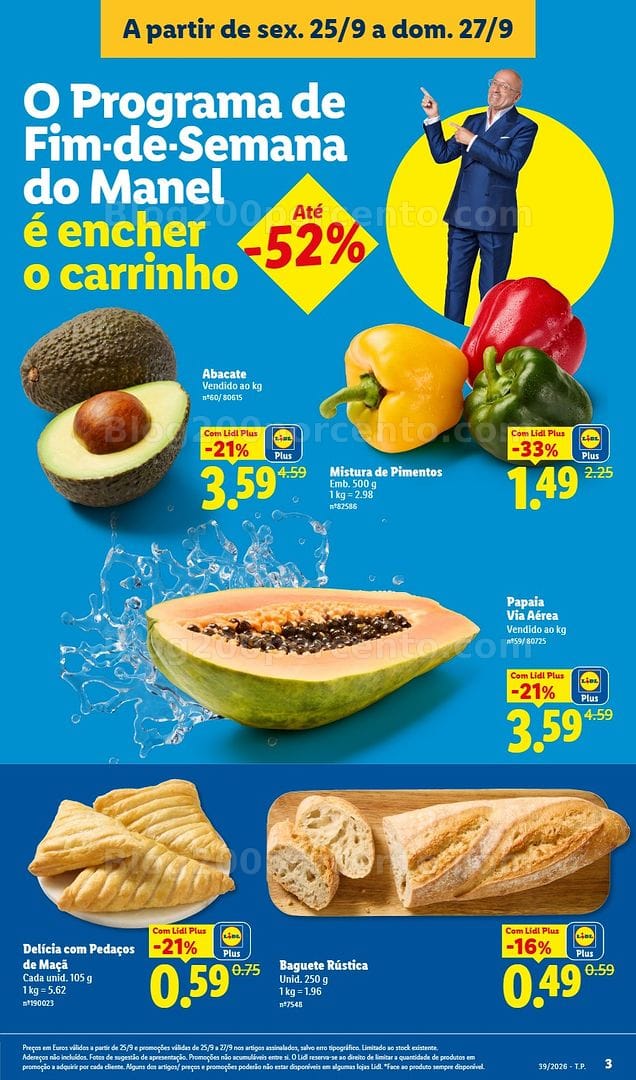 Antevisão Folheto LIDL Promoções Fim de Semana - 25 a 27 setembro