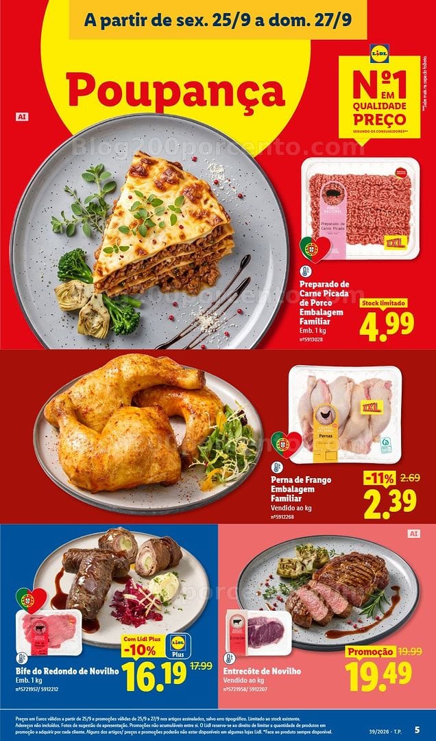 Antevisão Folheto LIDL Promoções Fim de Semana - 25 a 27 setembro
