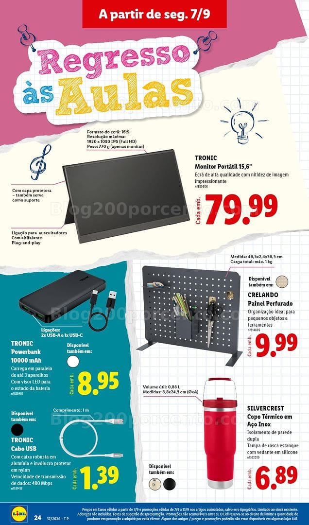 Antevisão Folheto LIDL Bazar Promoções de 7 a 13 setembro
