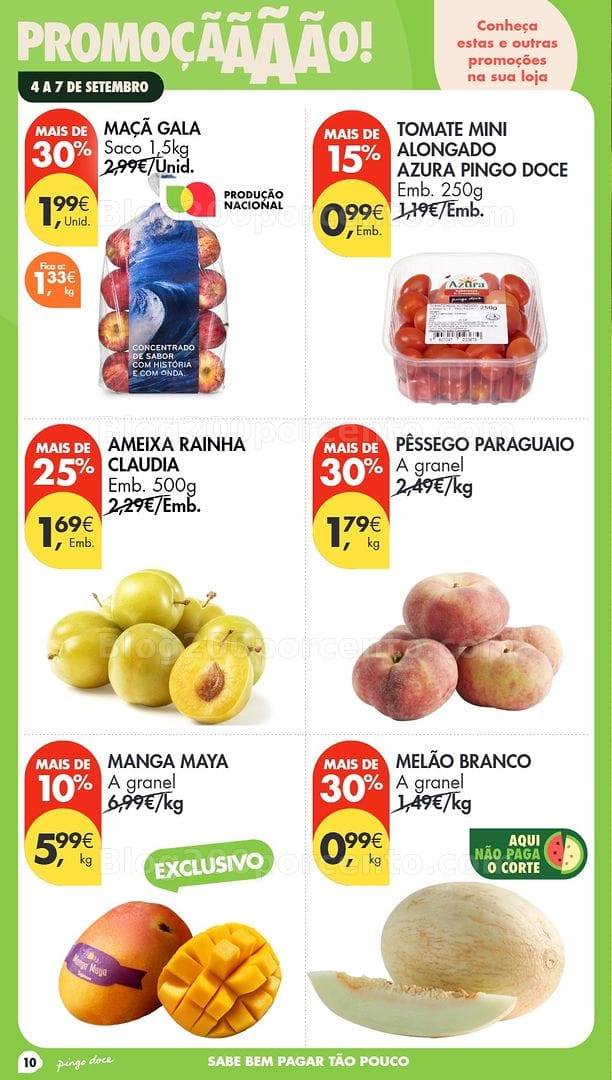 Antevisão Folheto PINGO DOCE Promoções Fim de Semana - 3 a 7 setembro
