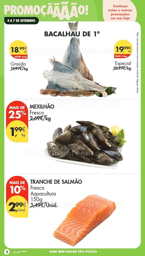 Antevisão Folheto PINGO DOCE Promoções Fim de Semana - 3 a 7 setembro