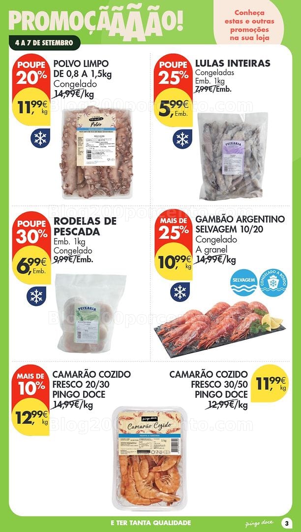 Antevisão Folheto PINGO DOCE Promoções Fim de Semana - 3 a 7 setembro