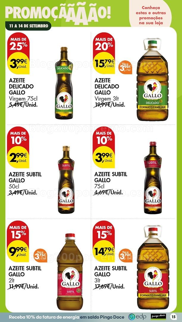 Antevisão Folheto PINGO DOCE Promoções Fim de Semana - 11 a 13 setembro