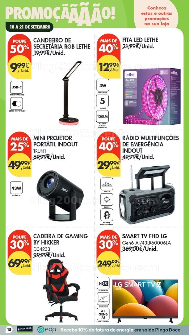 Antevisão Folheto PINGO DOCE Bazar Promoções Fim de Semana - 18 a 21 setembro
