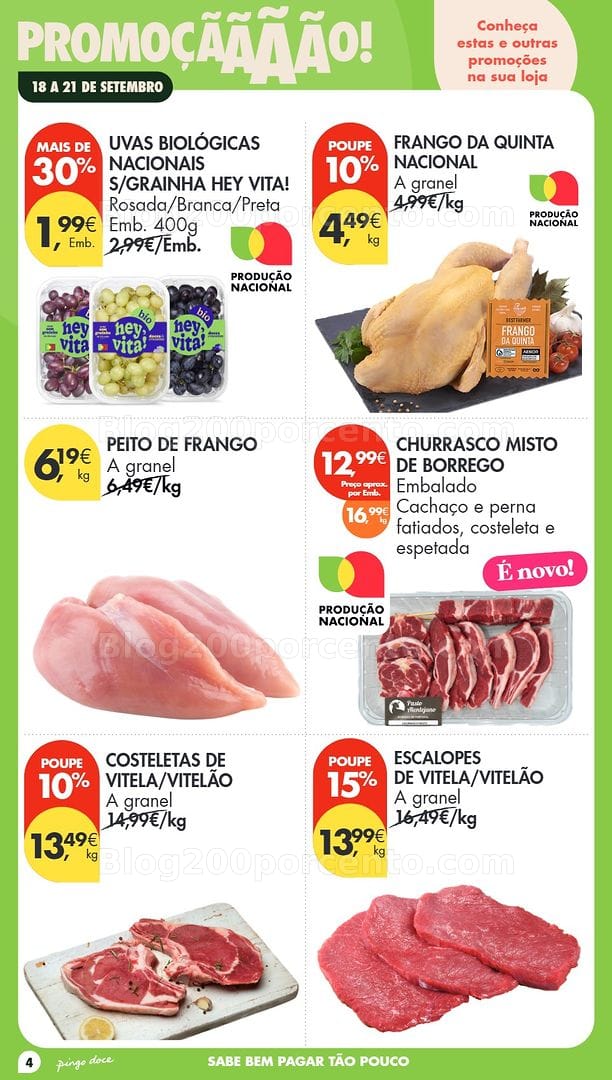 Antevisão Folheto PINGO DOCE Promoções Fim de Semana - 18 a 21 setembro