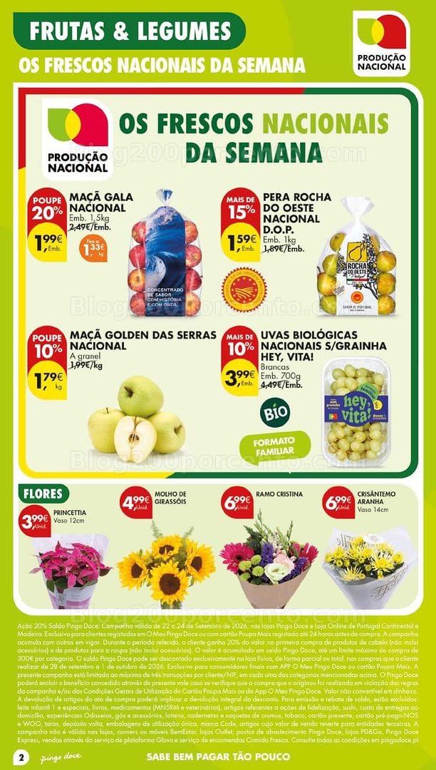Antevisão Folheto PINGO DOCE Frescos Promoções de 22 a 28 setembro