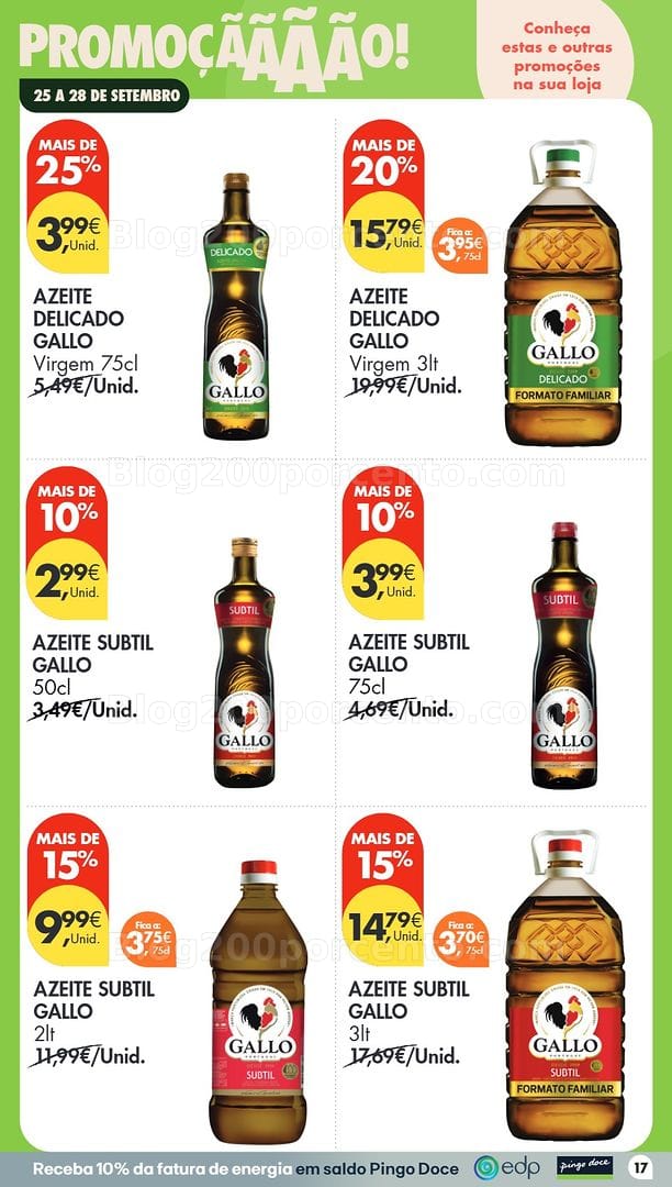 Antevisão Folheto PINGO DOCE Promoções Fim de Semana - 25 a 28 setembro