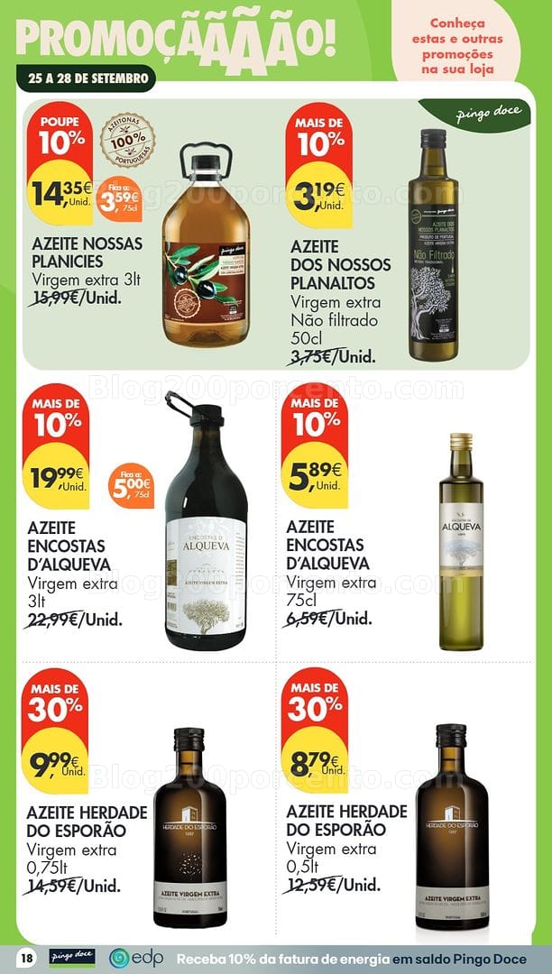 Antevisão Folheto PINGO DOCE Promoções Fim de Semana - 25 a 28 setembro