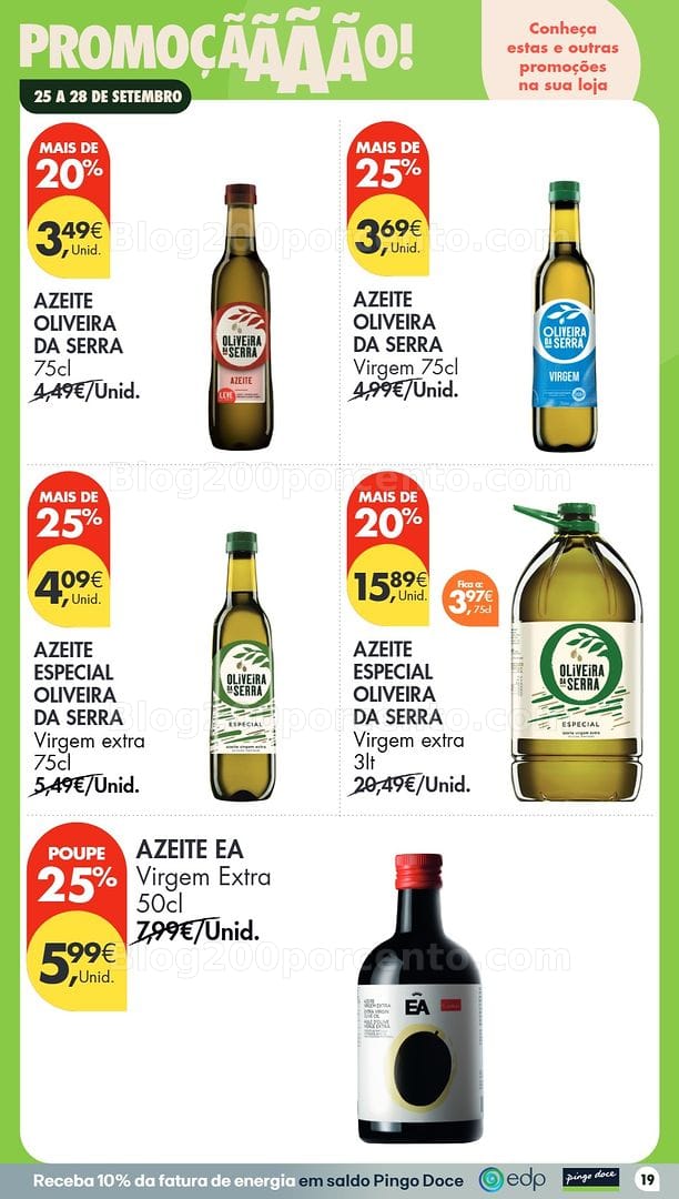 Antevisão Folheto PINGO DOCE Promoções Fim de Semana - 25 a 28 setembro