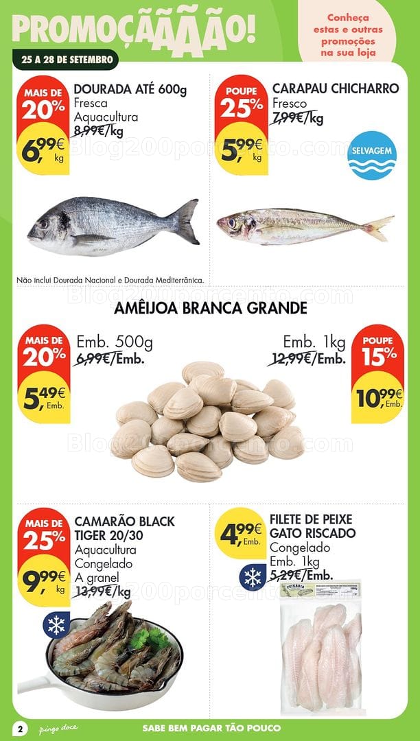 Antevisão Folheto PINGO DOCE Promoções Fim de Semana - 25 a 28 setembro