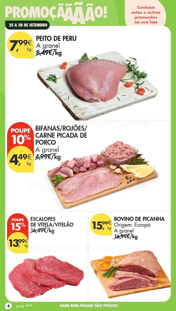Antevisão Folheto PINGO DOCE Promoções Fim de Semana - 25 a 28 setembro