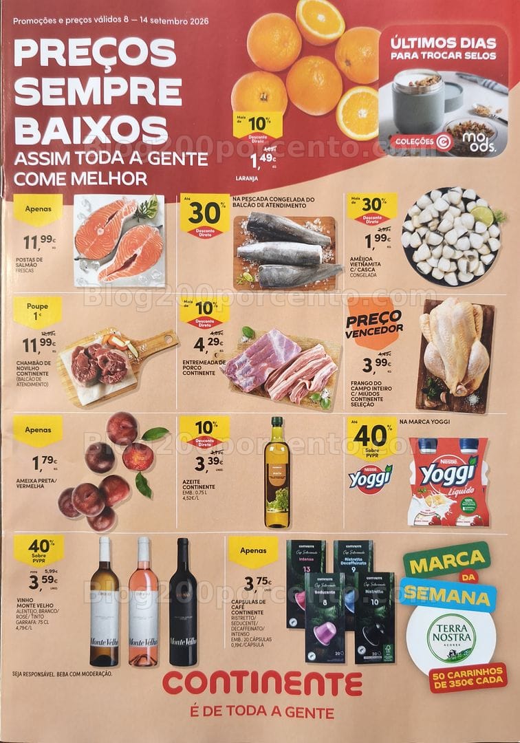 Antevisão Folheto CONTINENTE Promoções de 8 a 14 setembro