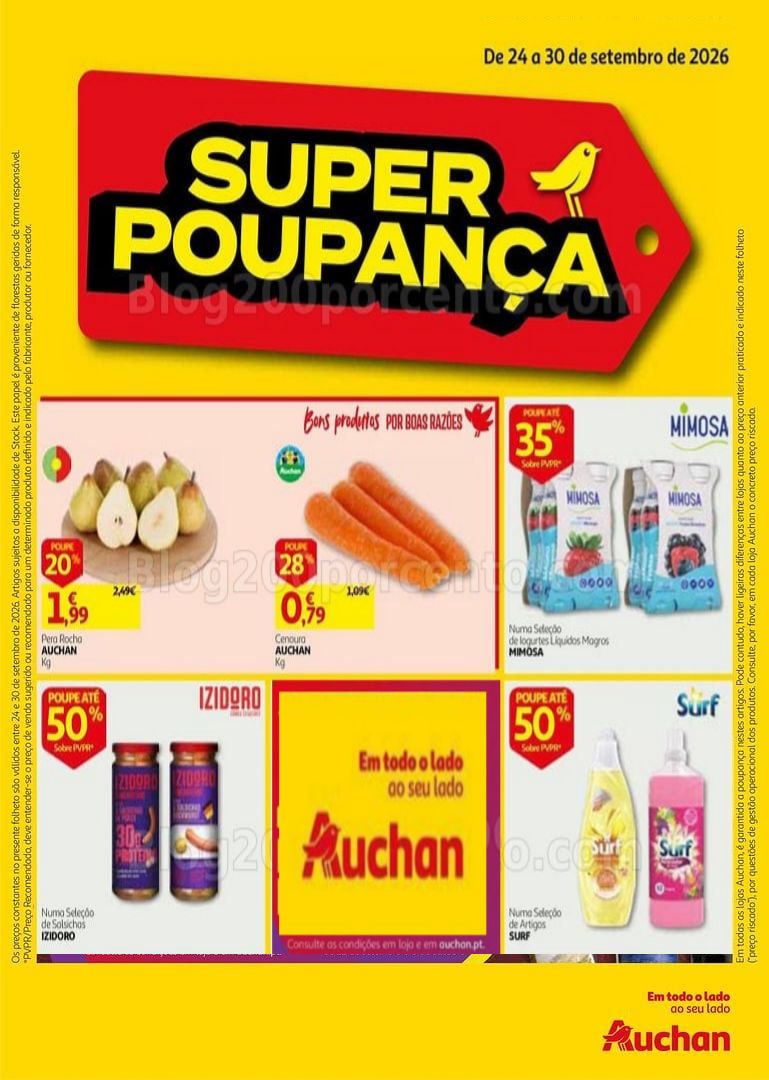 Antevisão Folheto AUCHAN Super Poupança Promoções de 24 a 30 setembro
