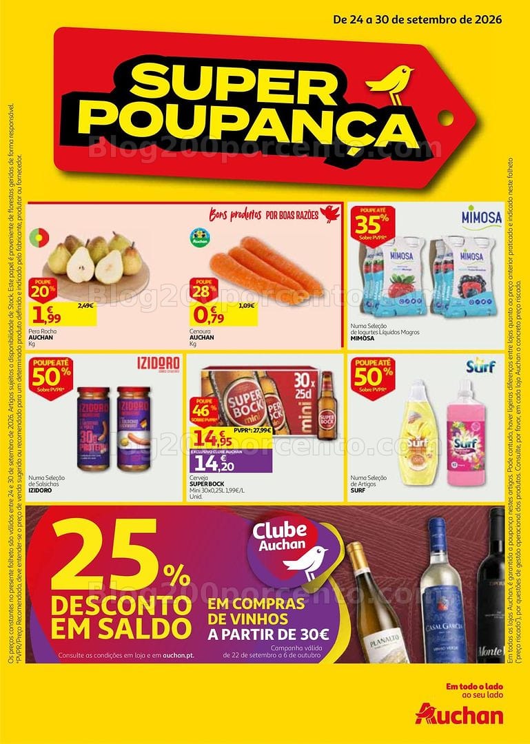 Antevisão Folheto AUCHAN Super Poupança Promoções de 24 a 30 setembro