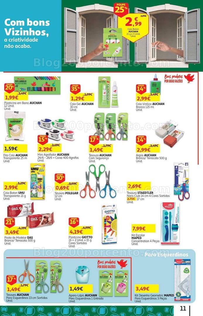 Antevisão Folheto AUCHAN Regresso às Aulas Promoções de 4 a 21 setembro