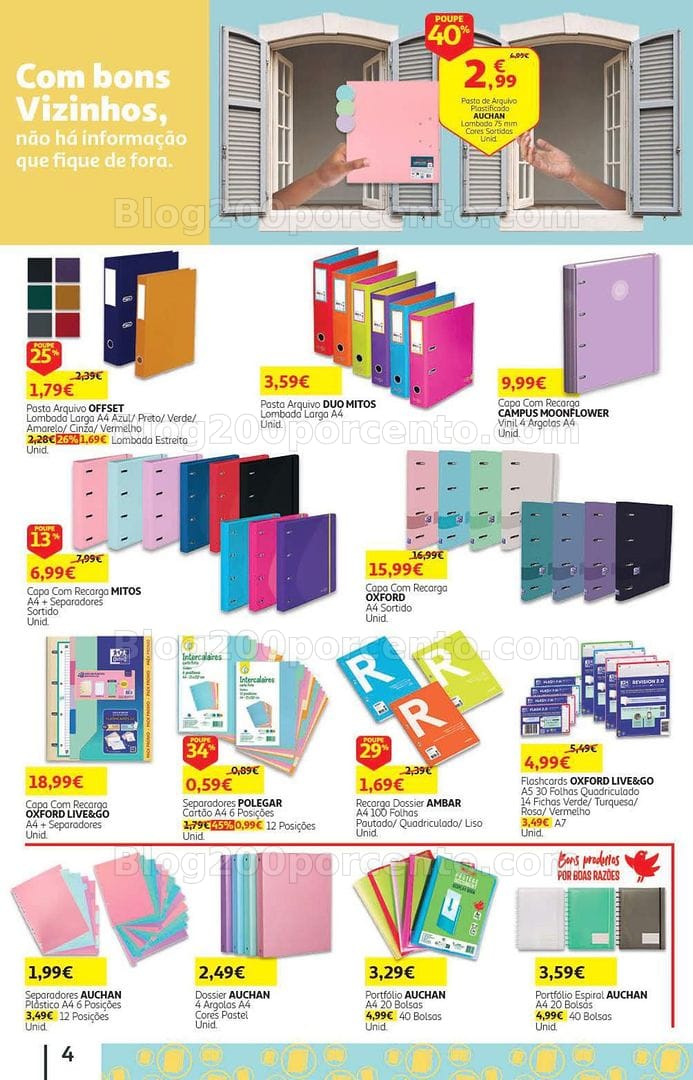 Antevisão Folheto AUCHAN Regresso às Aulas Promoções de 4 a 21 setembro