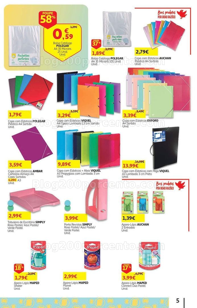 Antevisão Folheto AUCHAN Regresso às Aulas Promoções de 4 a 21 setembro